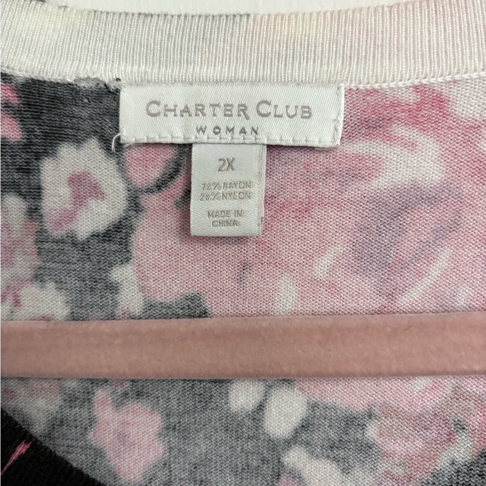 ⭐️$4 when bundled- Charter Club Cardigan with rhinestone details - Picture 2 of 5